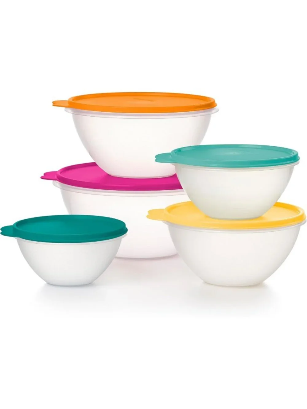 10-Piece Colorful Food Storage Bowl Set - BPA Free, Dishwasher Safe, Stackable